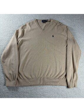 Polo Ralph Lauren Pima Cotton Long Sleeve Sweater Beige Men’s Size XXL